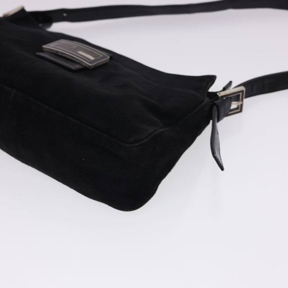 FENDI Mamma Baguette Shoulder Bag Suede Black Auth yk6548 - Picture 14 of 16